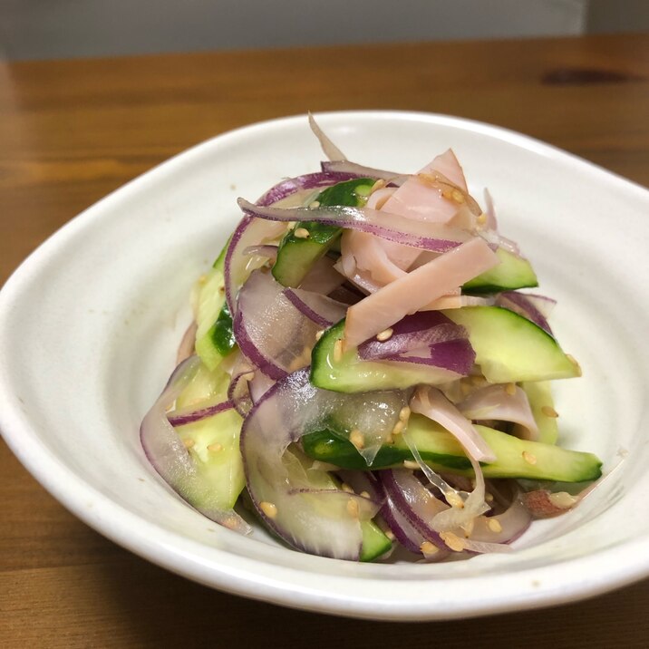 ハムの香味野菜和え